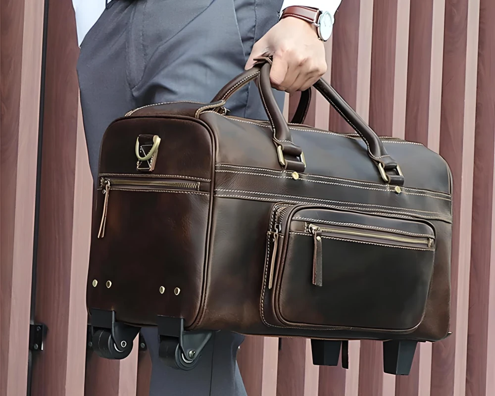 leather carry on case