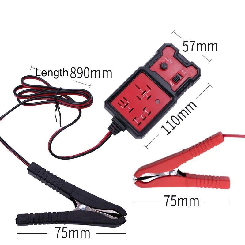 12V universal automotive relay tester with LED diagnostic indicators